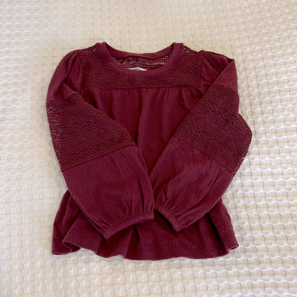 Old Navy Size 8 girls burgundy blouse